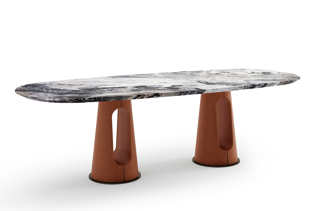 Стол обеденный мраморный/основание терракота Garda Decor 160KD-60070