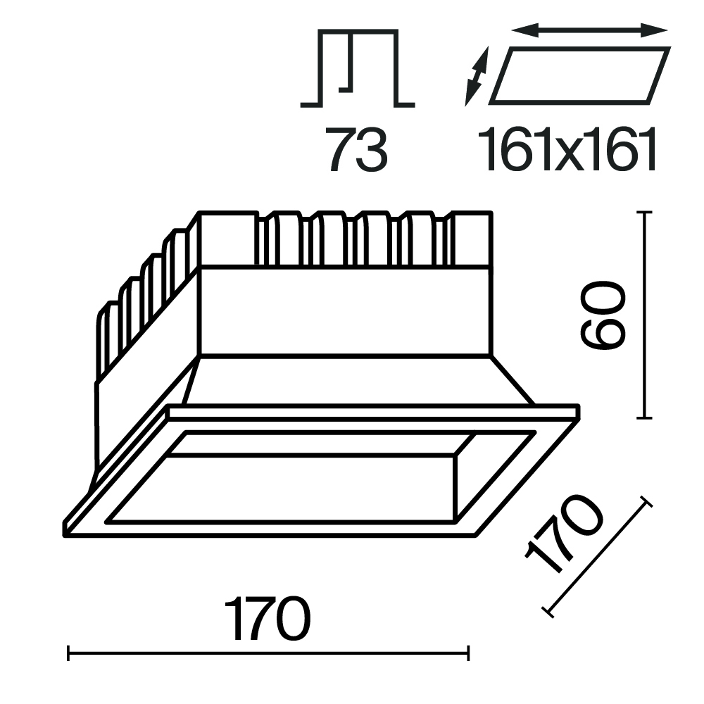 Встраиваемый светильник Technical DL056-24W3-4-6K-W