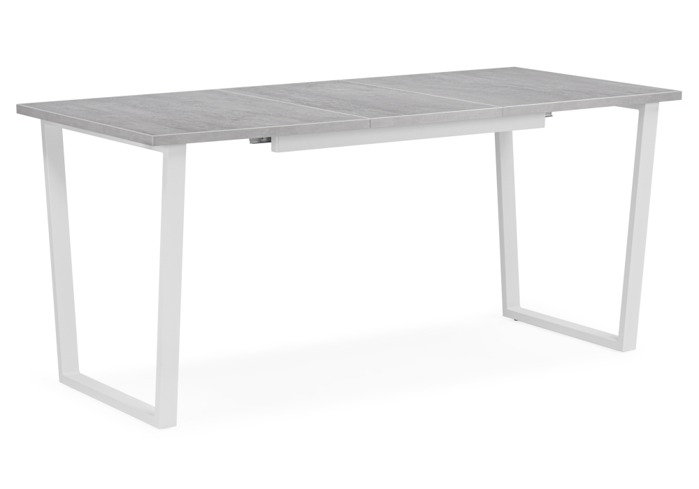 Стол деревянный Woodville Лота Лофт 120 25 мм бетон / белый матовый 489648