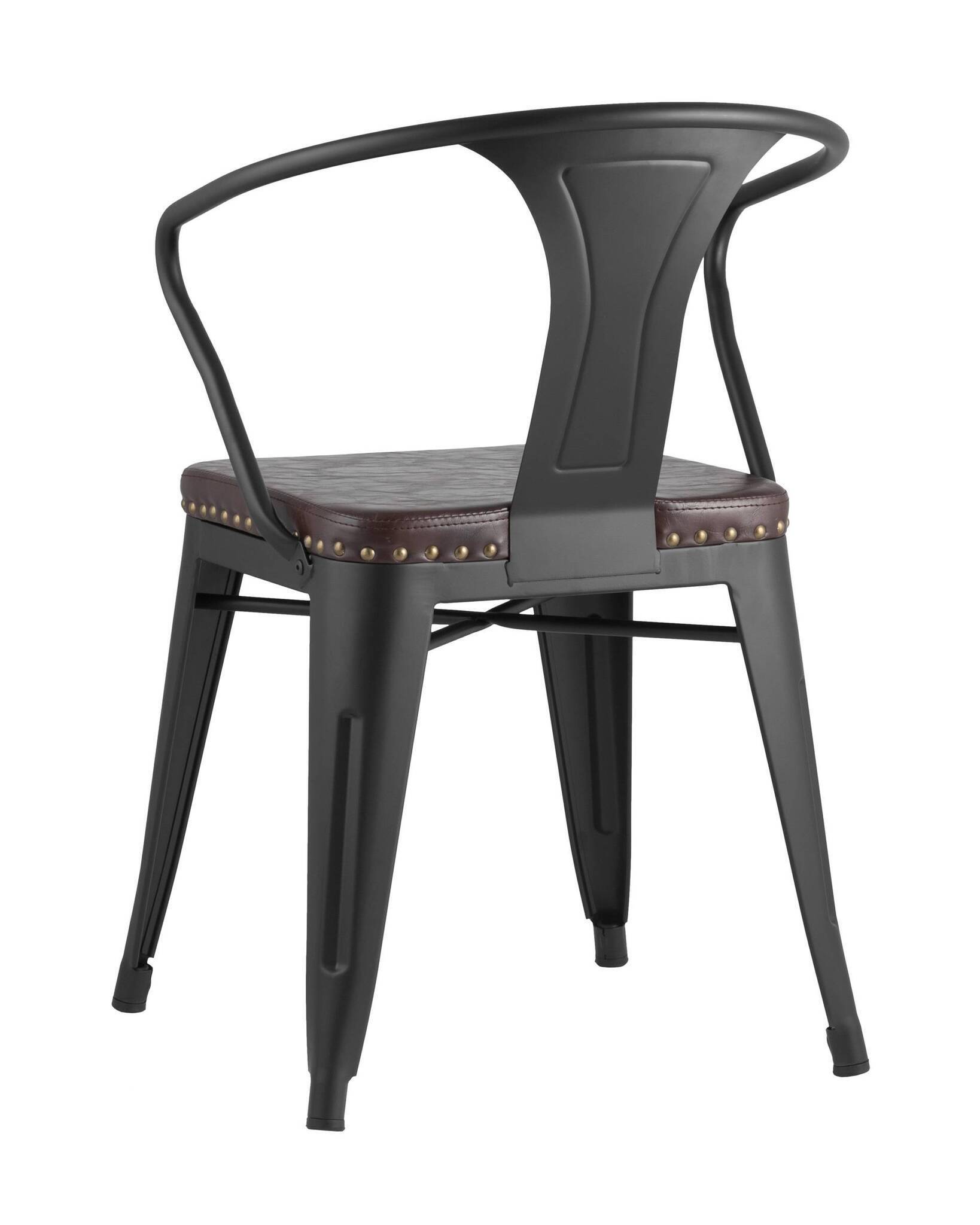 Стул TOLIX ARMS SOFT с подлокотниками черный матовый Stool Group