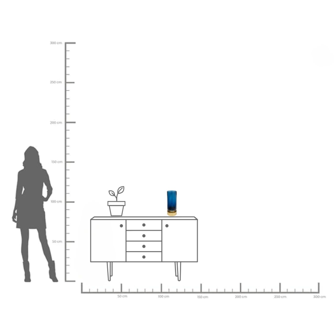 Ваза Lumi Blue 31 см KARE 56135