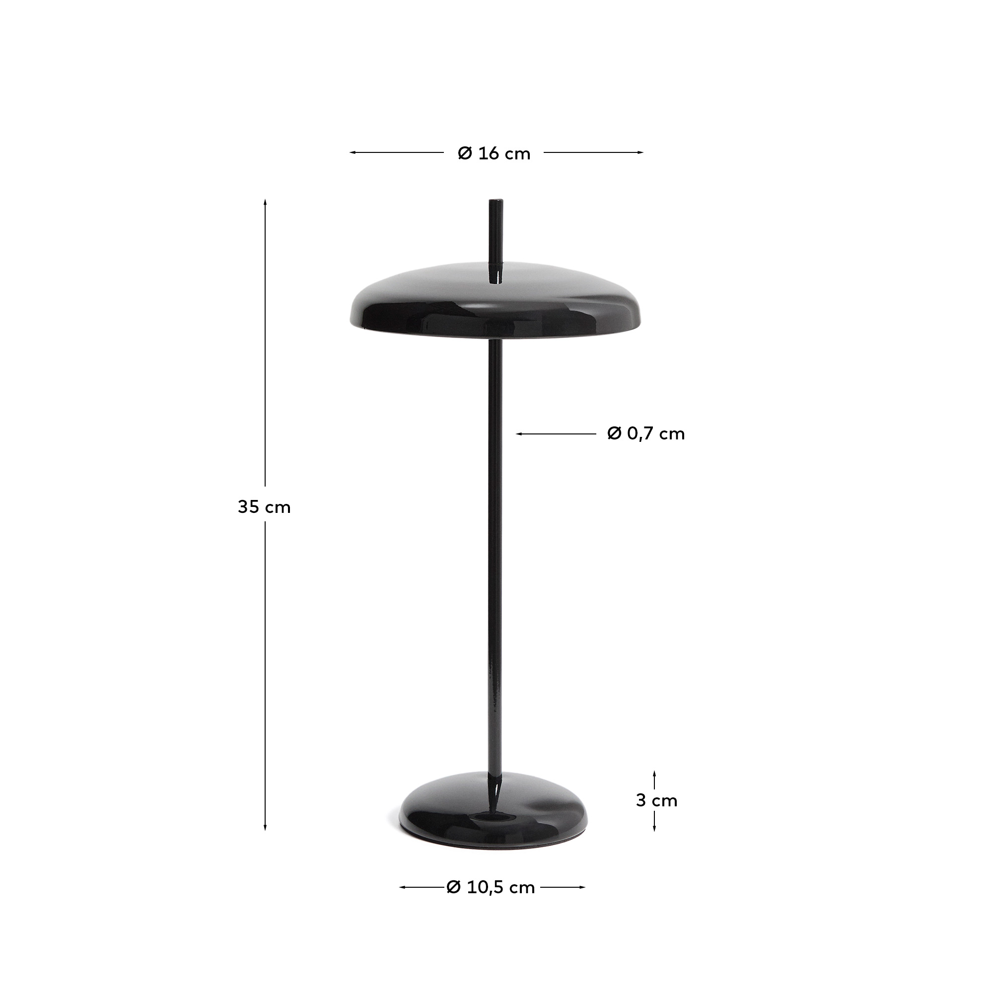 Переносная настольная лампа Porte из черного алюминия La Forma (ex Julia Grup)