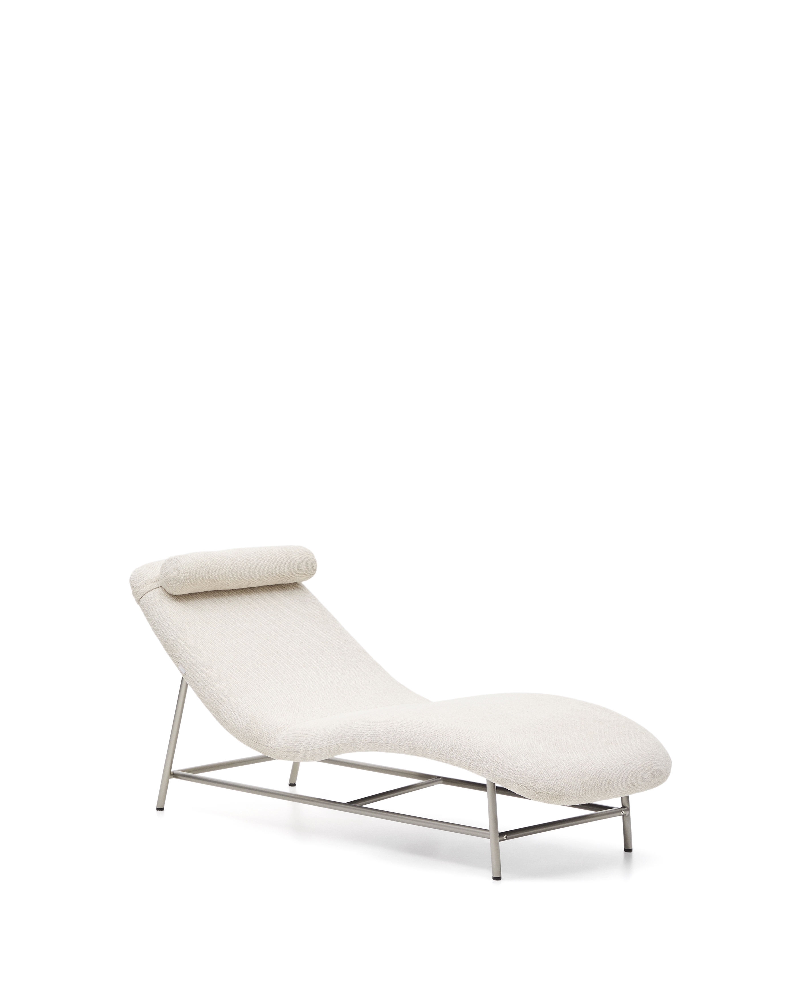 Кушетка Osla из бежевого шенилла с ножками из стали La Forma (ex Julia Grup)