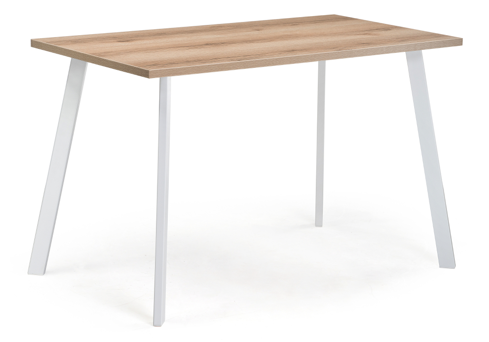 Стол деревянный Woodville Тринити Лофт 140 25 мм дуб делано светлый / белый матовый 489658
