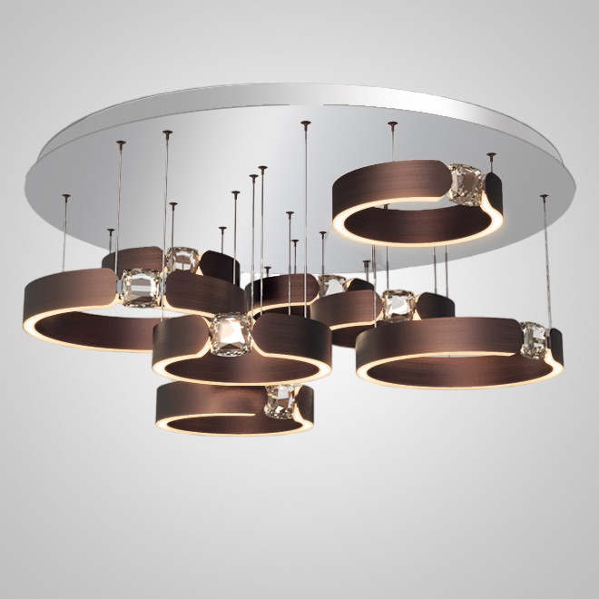 Потолочная люстра SELLIF CHROME L8 Brown by ImperiumLoft