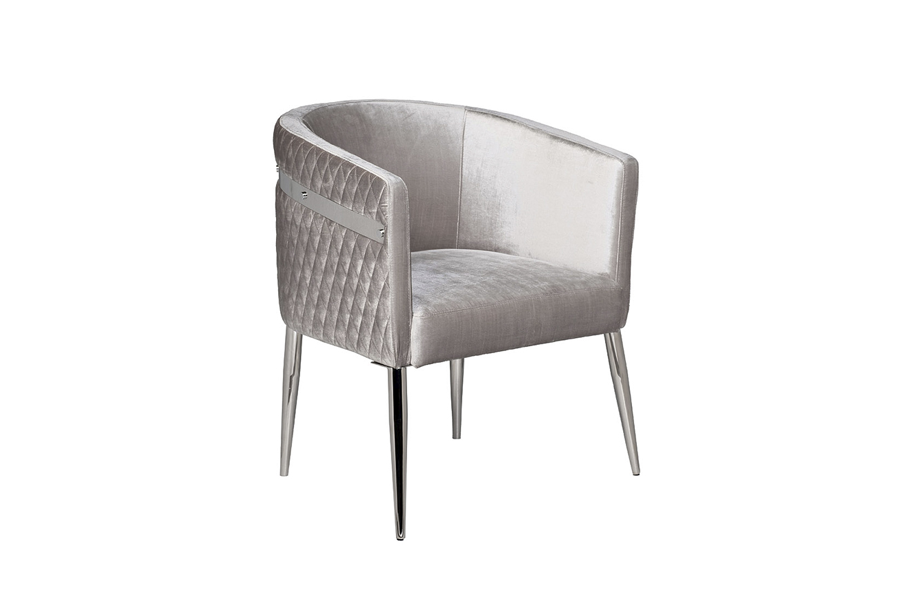 Стул велюровый серый/хром Garda Decor GY-08200