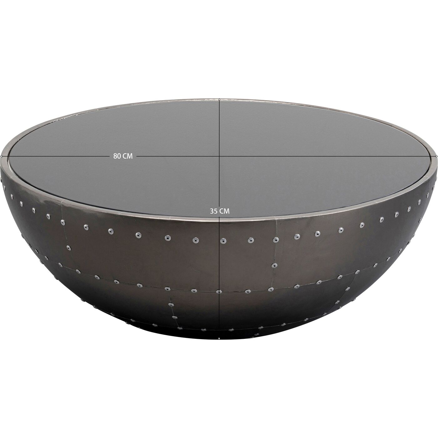 Стол кофейный Lounge Black Gun Metal Ø83 см KARE 87909