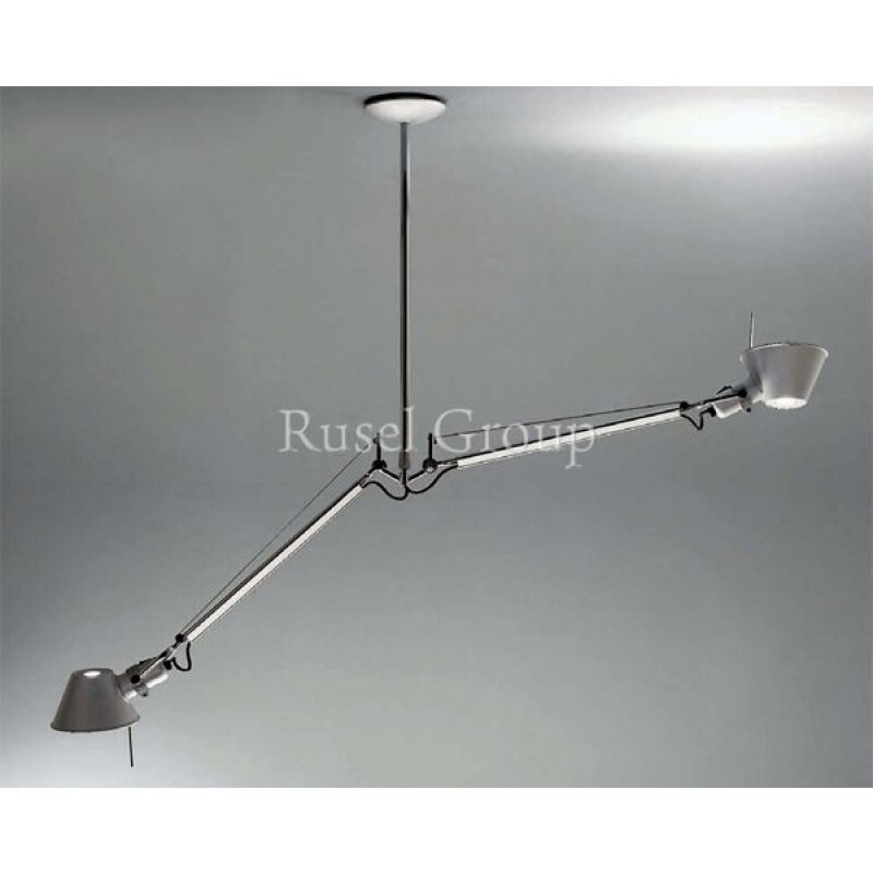 Подвесной светильник Artemide TOLOMEO SOSPENSIONE due bracci alluminio