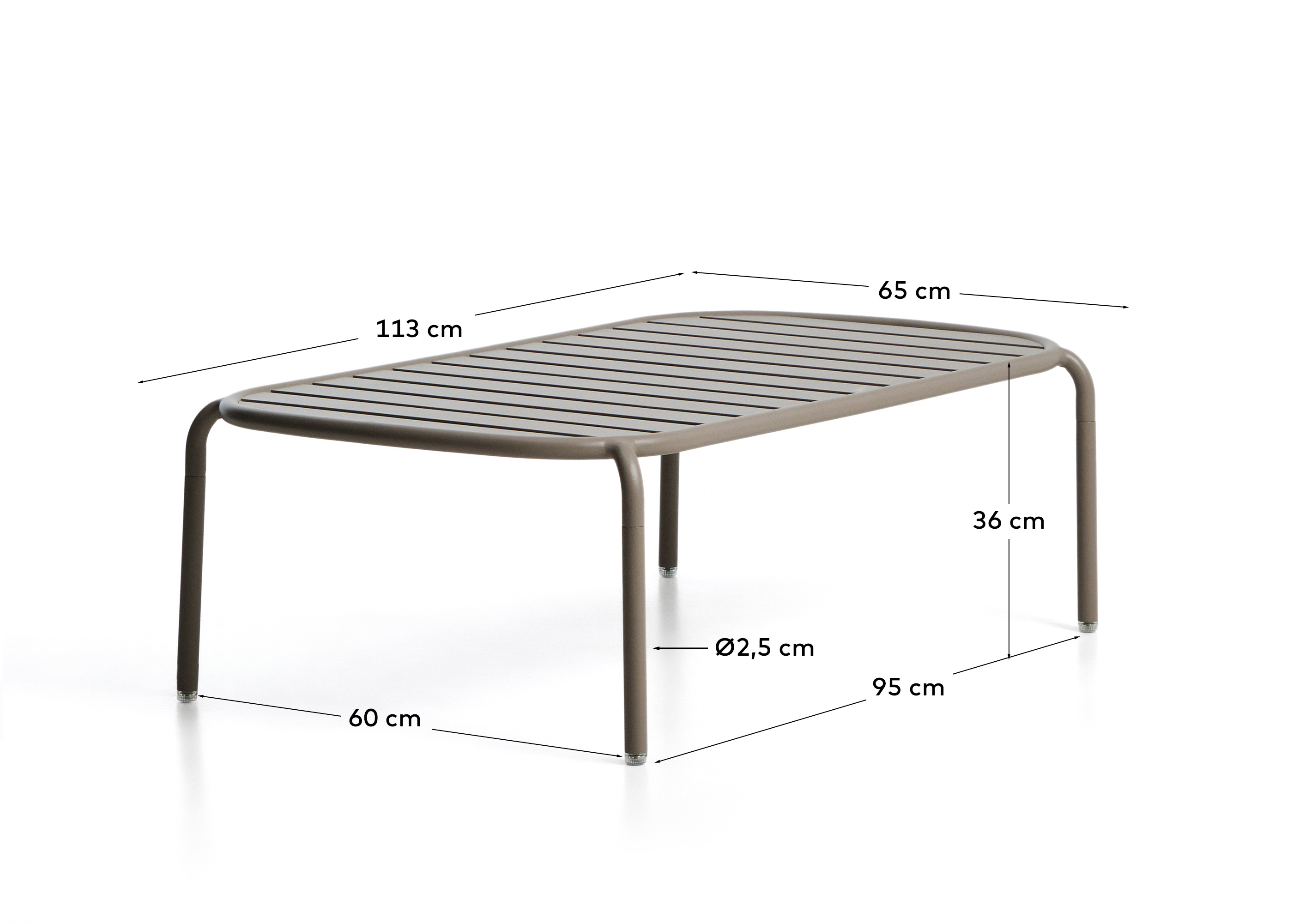 Уличный журнальный столик Joncols из алюминия с бежевой отделкой Ø 113 x 65 см La Forma 482265