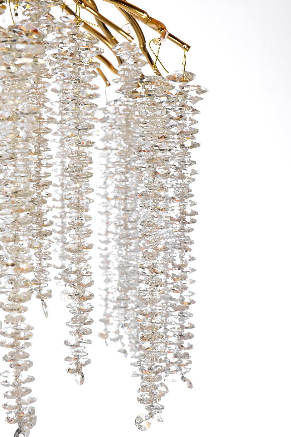 Люстра со стеклянными подвесами золото Garda Decor 86-80661