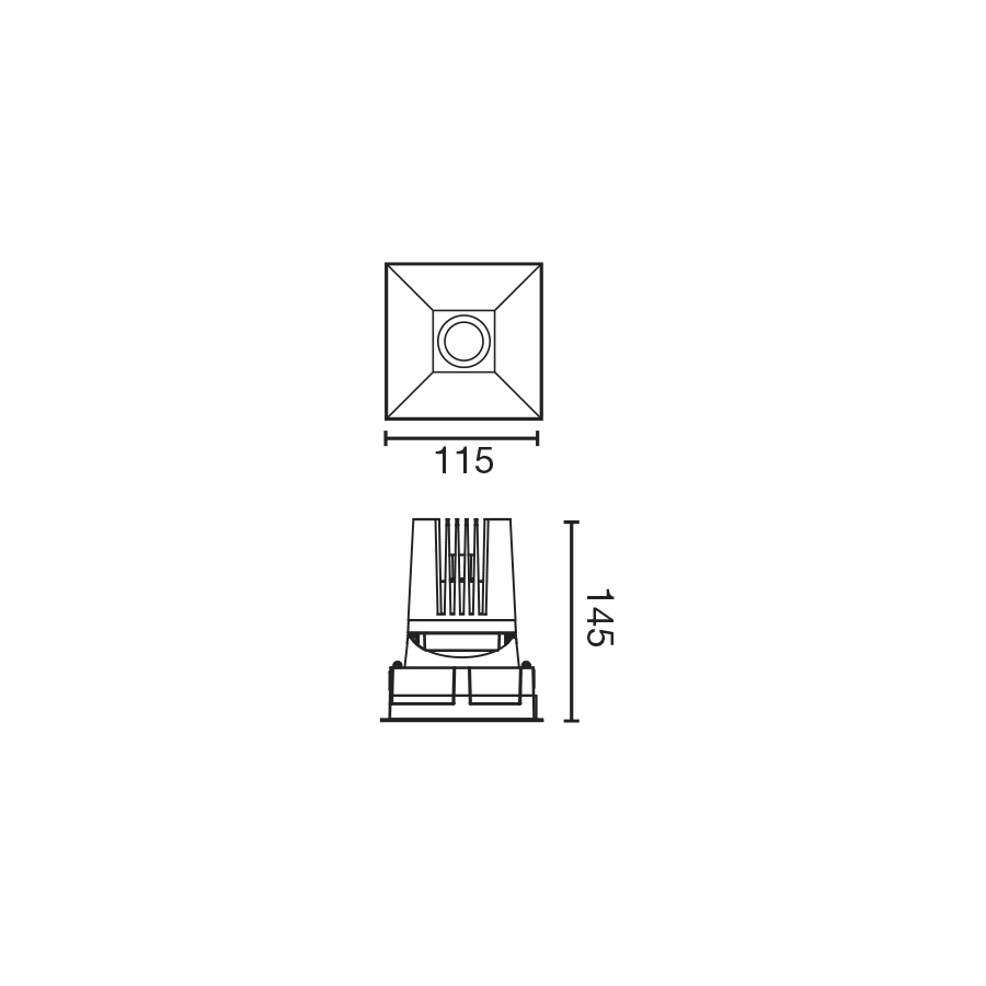Встраиваемый светильник DEEP78 C черный 60° 4000K CRI95 HONEYCOMB Faro