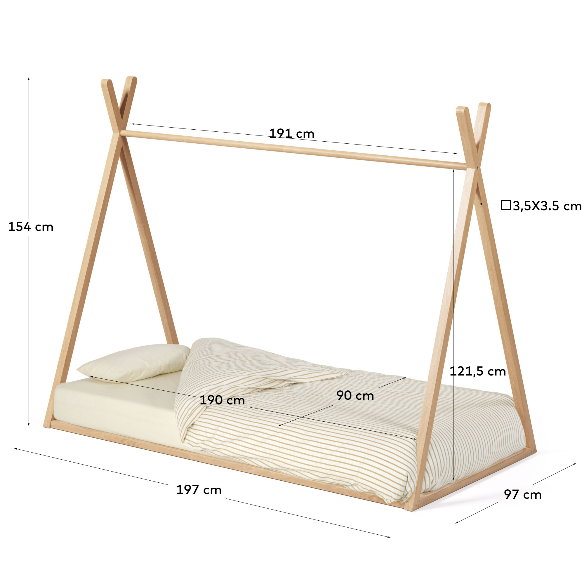 Детская кроватка Maralis из ясеня в виде вигвама 90 x 190 см La Forma (ex Julia Grup)
