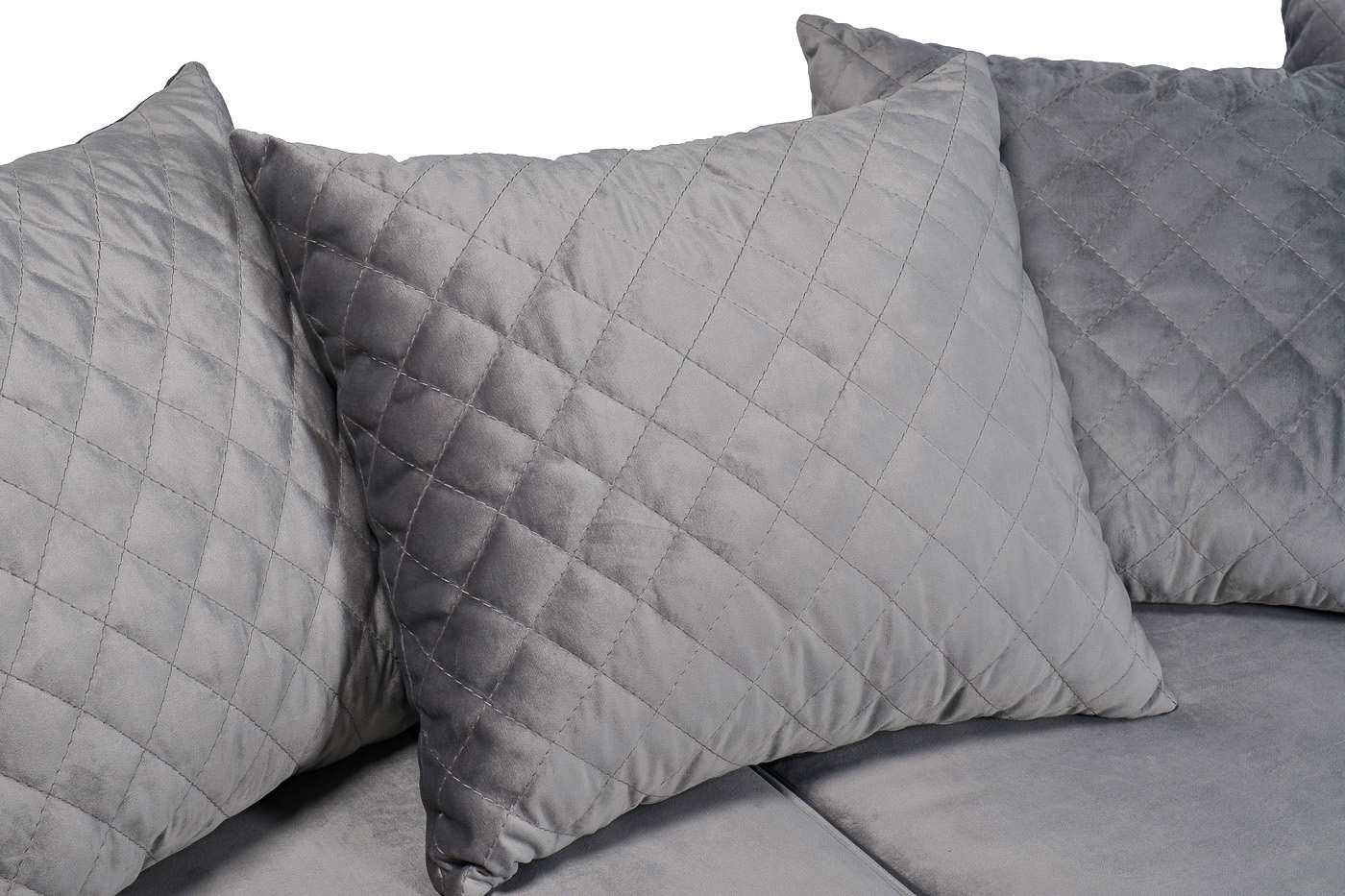 Диван Sorrento 230M трехместный раскладной светло-серый с кантом Garda Decor SORRENTO(K)-230M-2K-СВ.СЕРЫЙ-BEL40+BEL40