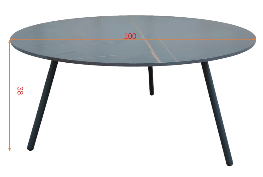 Стол кофейный EMBRACE уличный черный d100*38 Garda Decor 129KN-01450