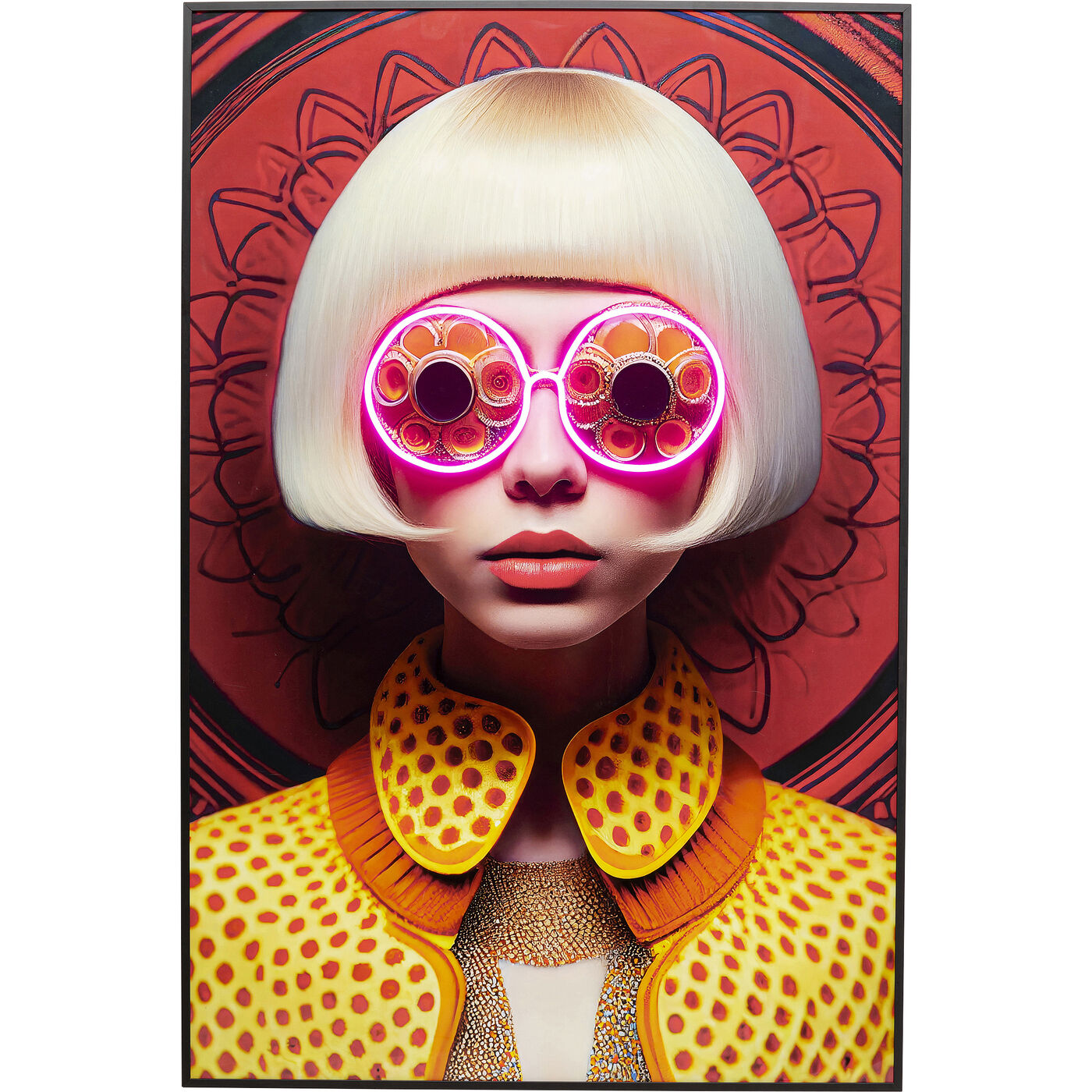 Картина в раме LED Fancy Blonde Lady 75x55cm KARE 57828