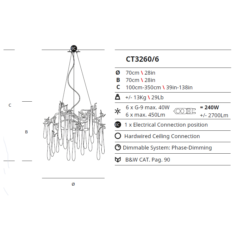 Люстра Serip CT3260/6 FO/10