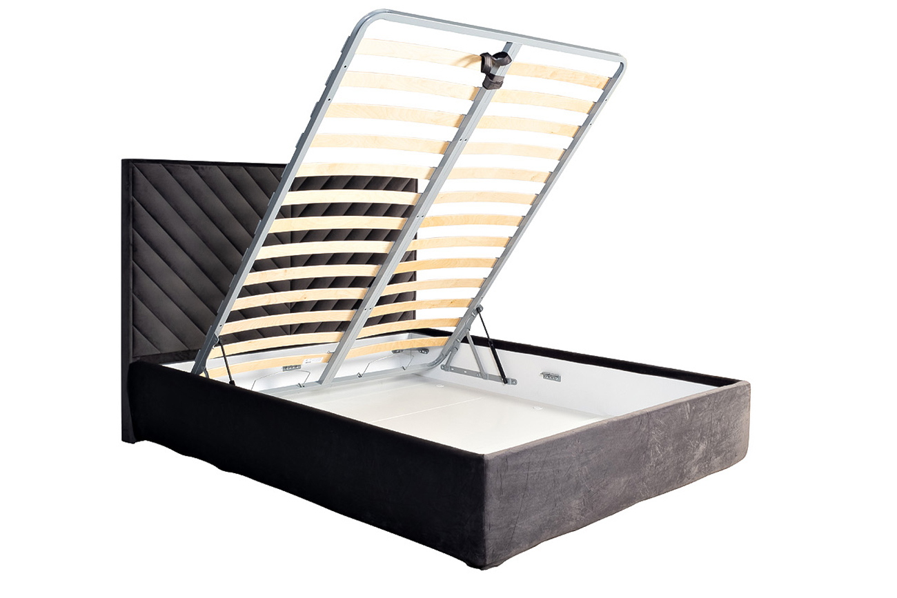 Кровать Milano Basic с подъемным механизмом серая Garda Decor MILANO BASIC2К-160M-Riv96