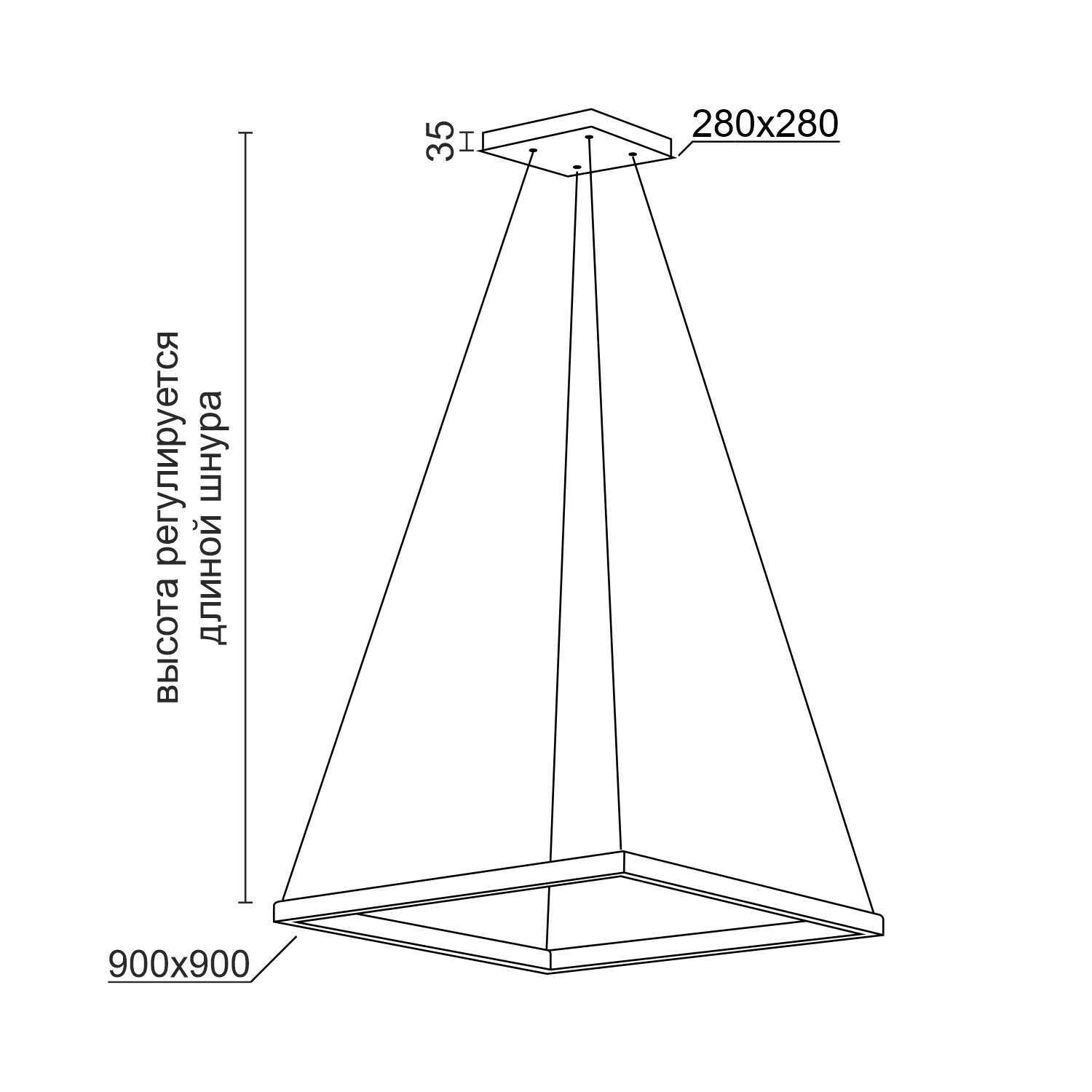Подвесной светодиодный светильник Ledron LINK Black 4000K