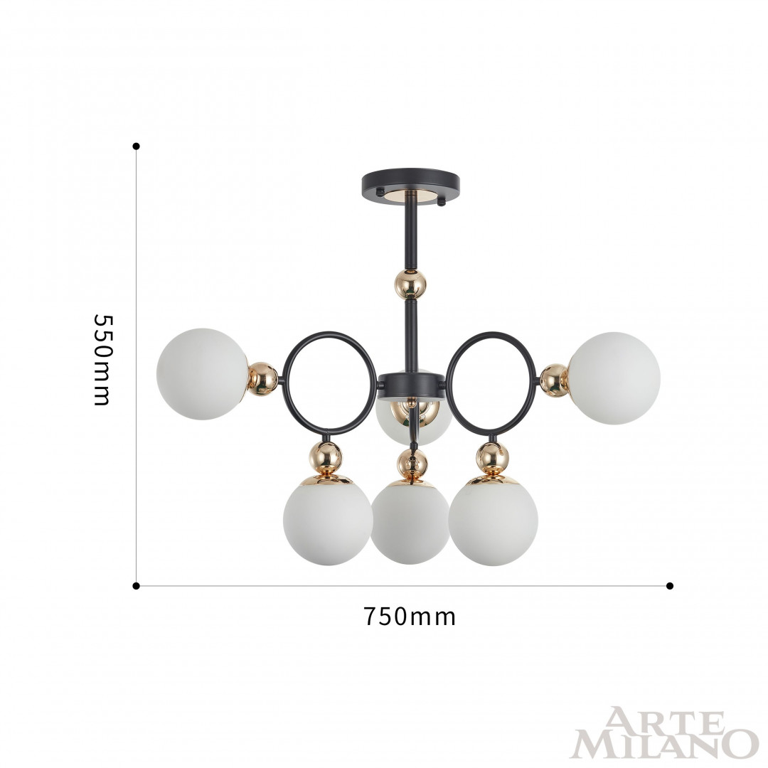 Люстра 274307/6 BK/GD Arte Milano