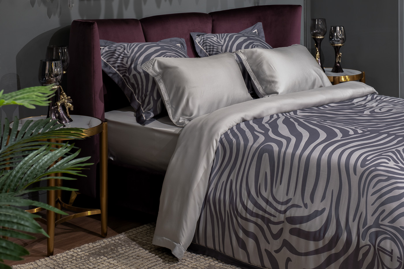 Пододеяльник Саванна с принтом 145х210см серый Garda Decor 144HF-41002