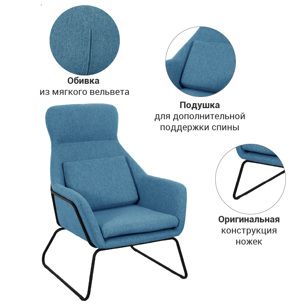 Кресло ARCHIE синий Bradex Home FR 0547