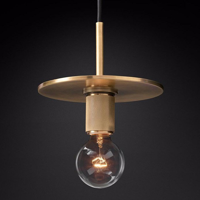 Подвесной Светильник Rh Utilitaire Disk Shade Pendant Brass By Imperiumloft