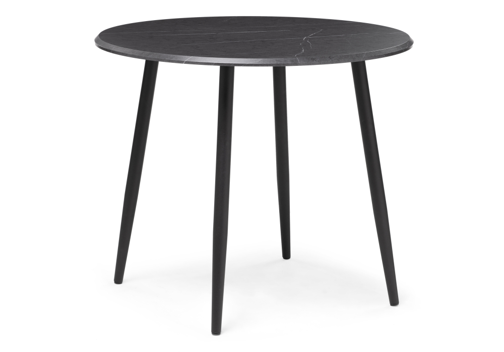 Стол деревянный Woodville Абилин 90 мрамор черный / черный матовый 507217