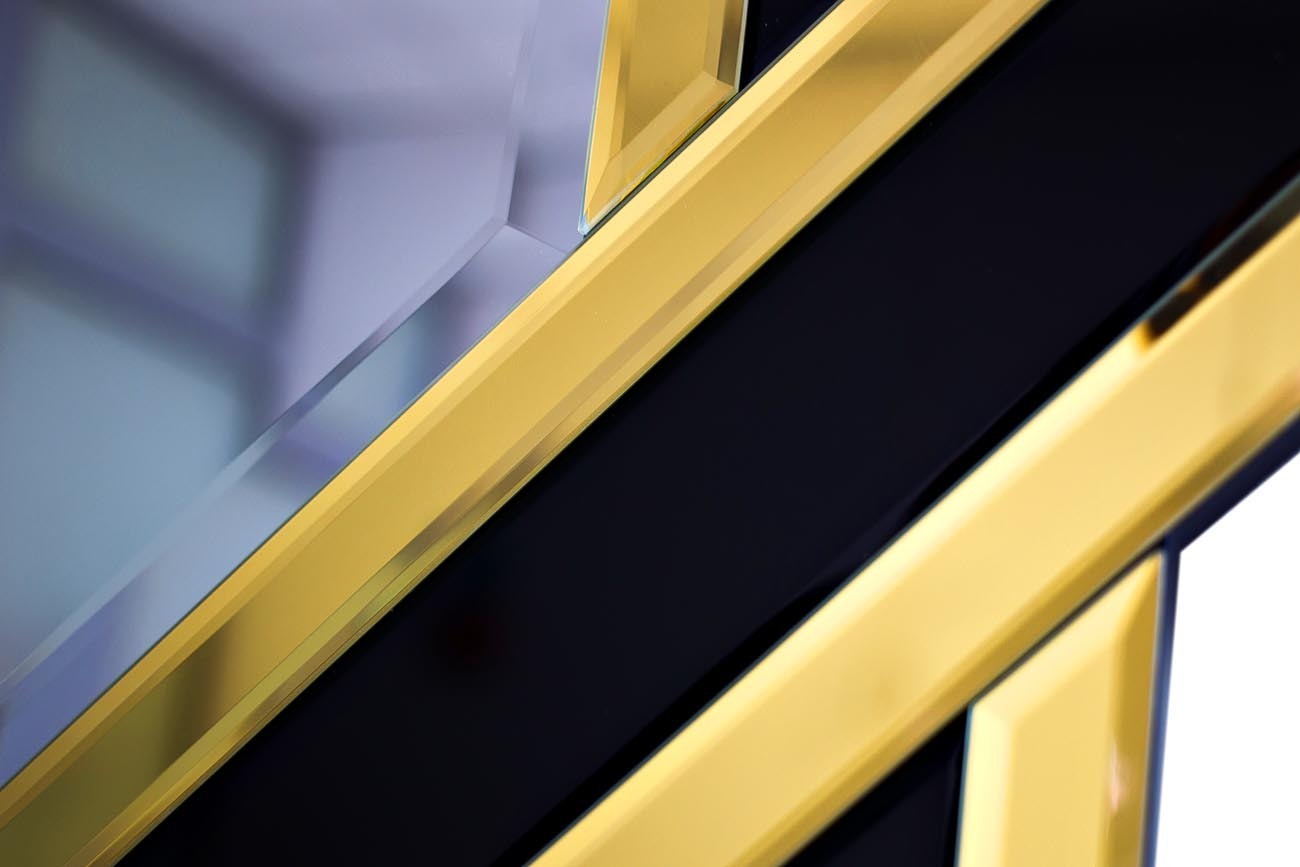 Зеркало декоративное черно-золотое Garda Decor KFE7H018