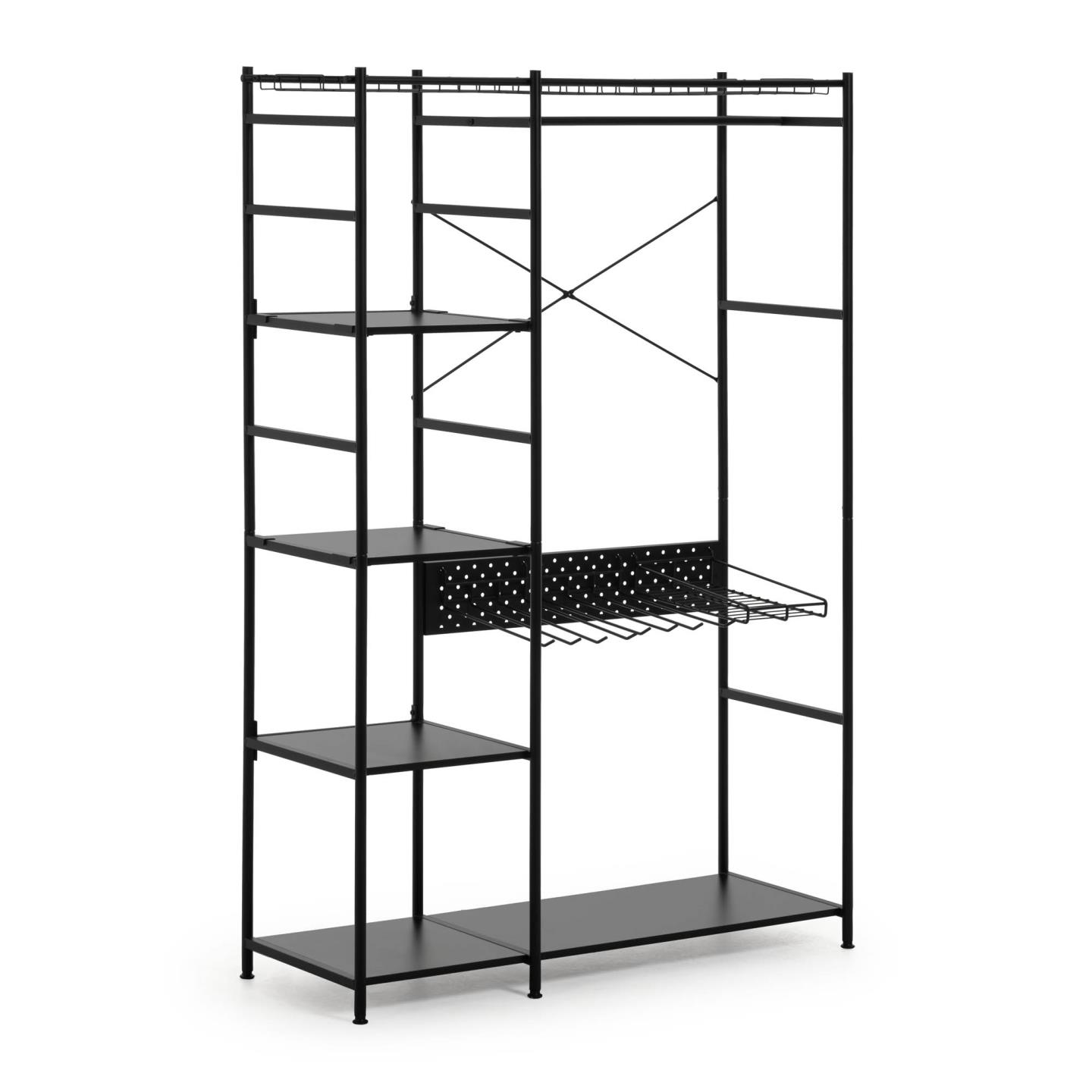 Стеллаж Storn 120x164,5 черный металл La Forma 69069