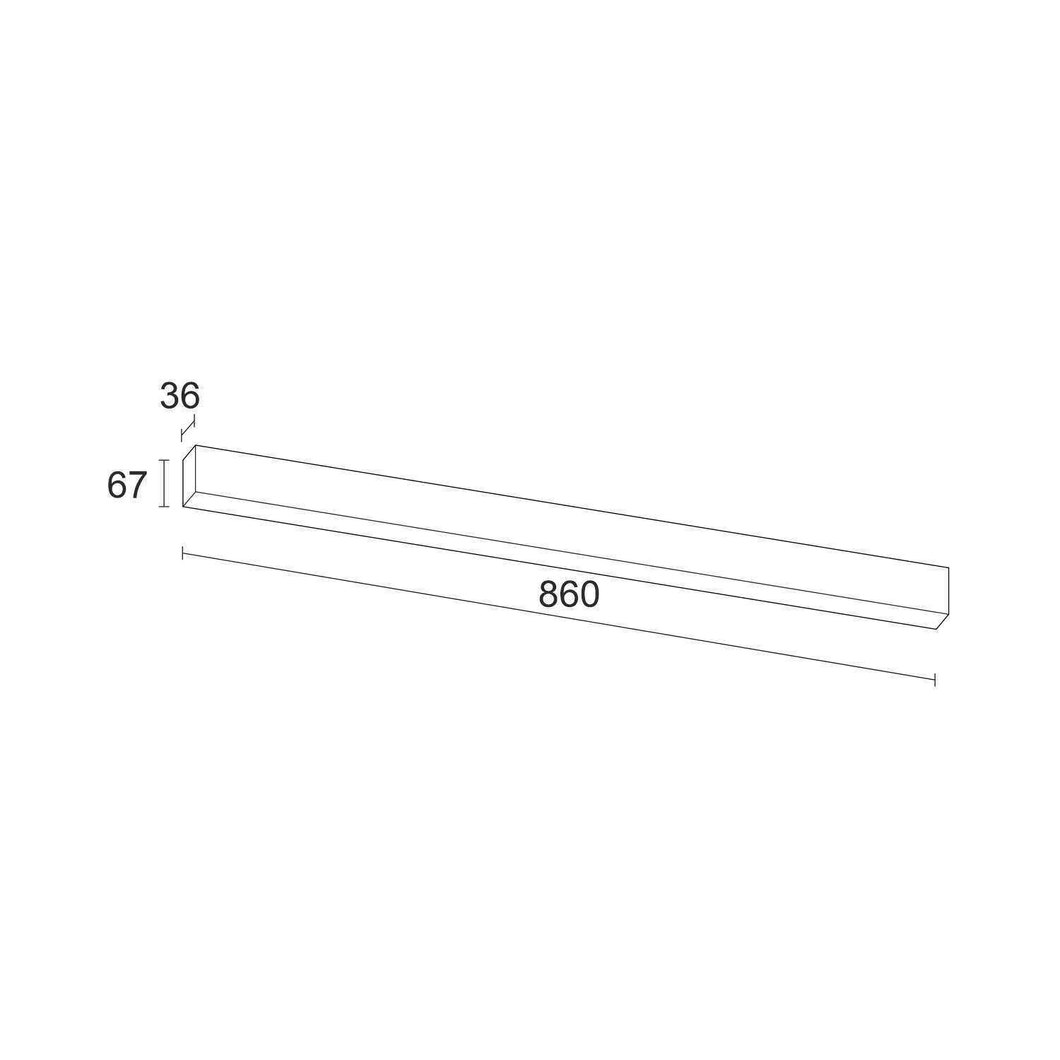 Накладной светодиодный светильник Ledron LINE GULAR 860 White 3000K