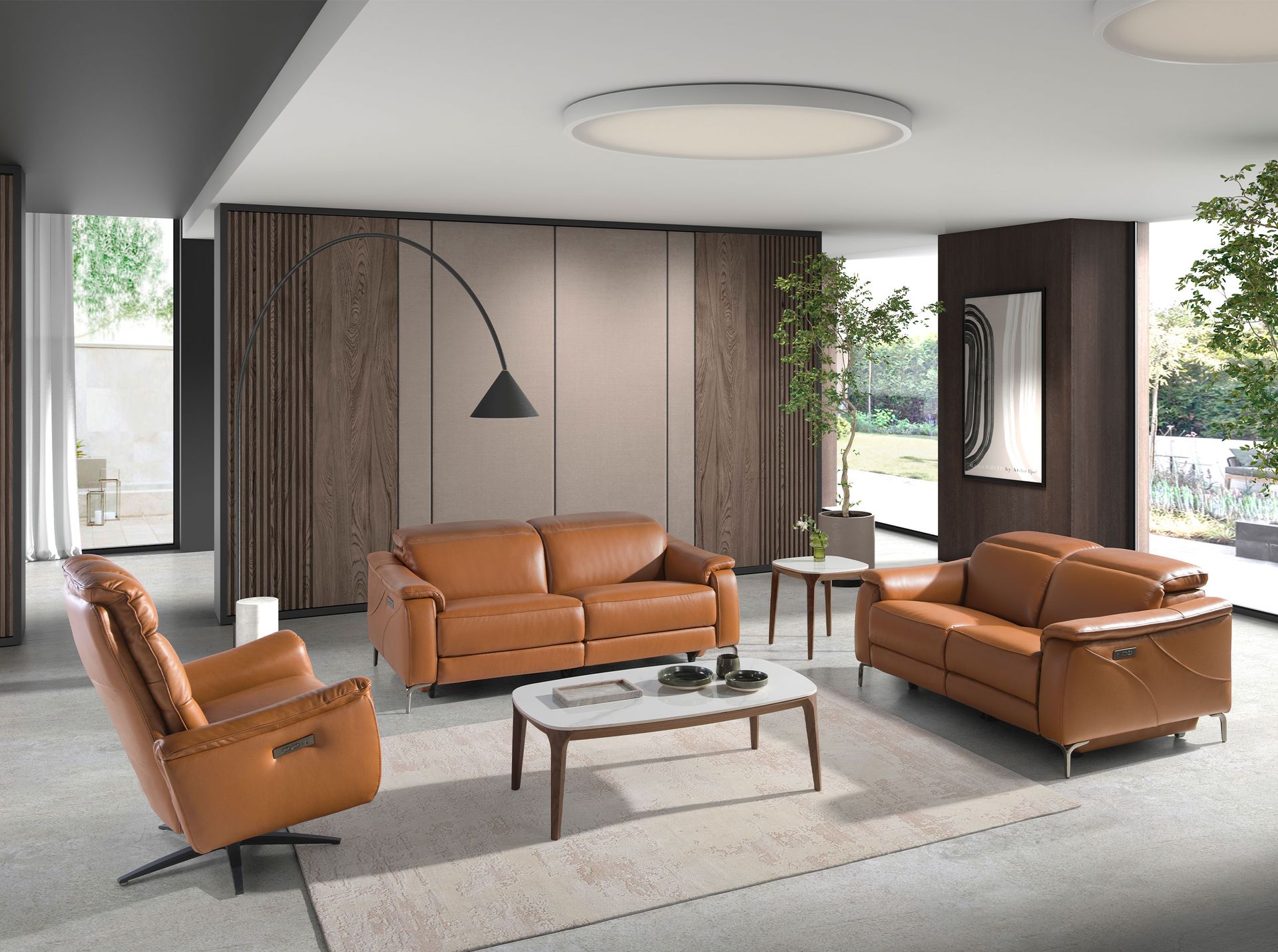 Приставной столик 2133/ET933 из мраморной керамики и ореха Angel Cerda