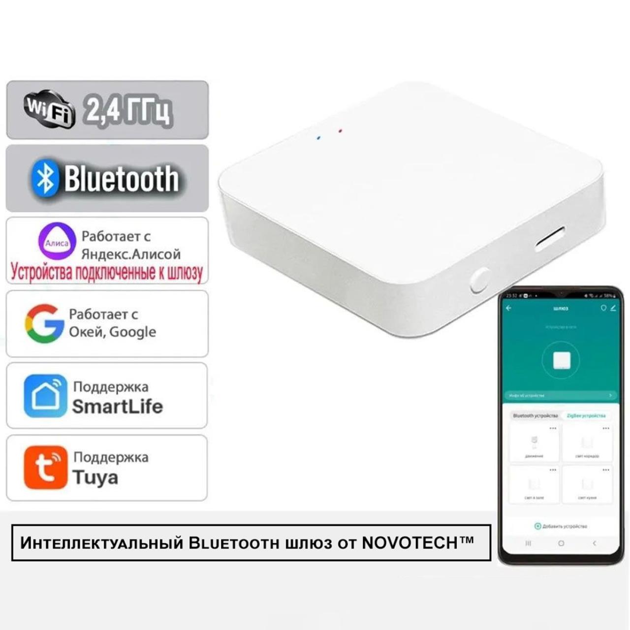 Интеллектуальный Bluetooth-шлюз Tuya Smart Life для умного дома Novotech 359392