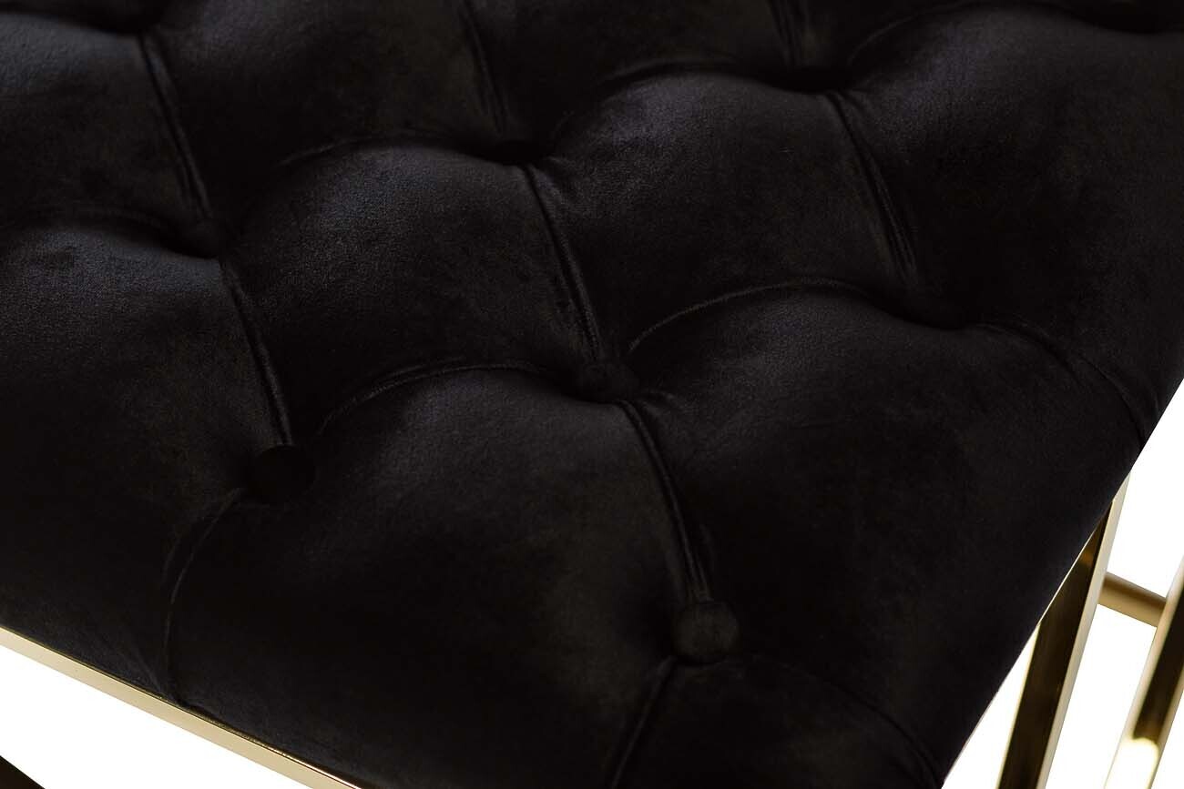 Банкетка черная велюровая Garda Decor GY-BEN7835GOLD-BL