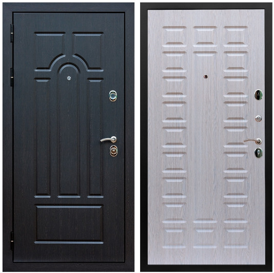 Дверь входная Graf Эврика МДФ 10 мм ФЛ-58 Венге / МДФ 16 мм ФЛ-183 Дуб беленый