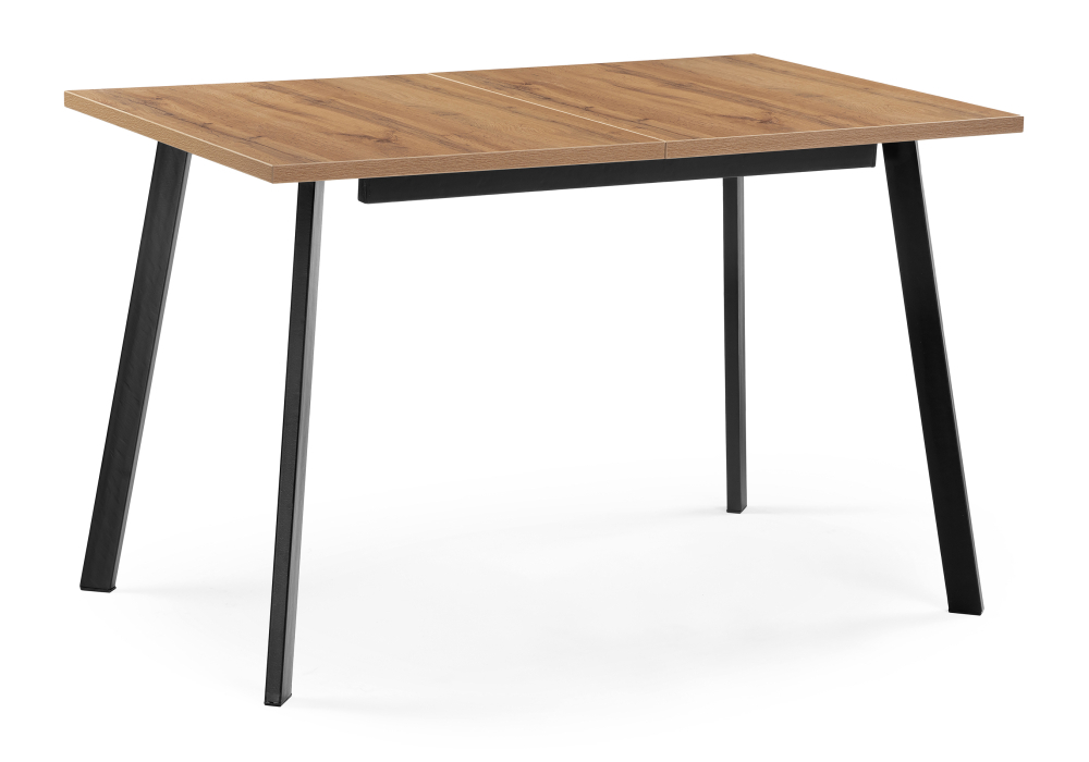Стол деревянный Woodville Колон Лофт 120(160)х75х75 25 мм дуб вотан / черный матовый 489606
