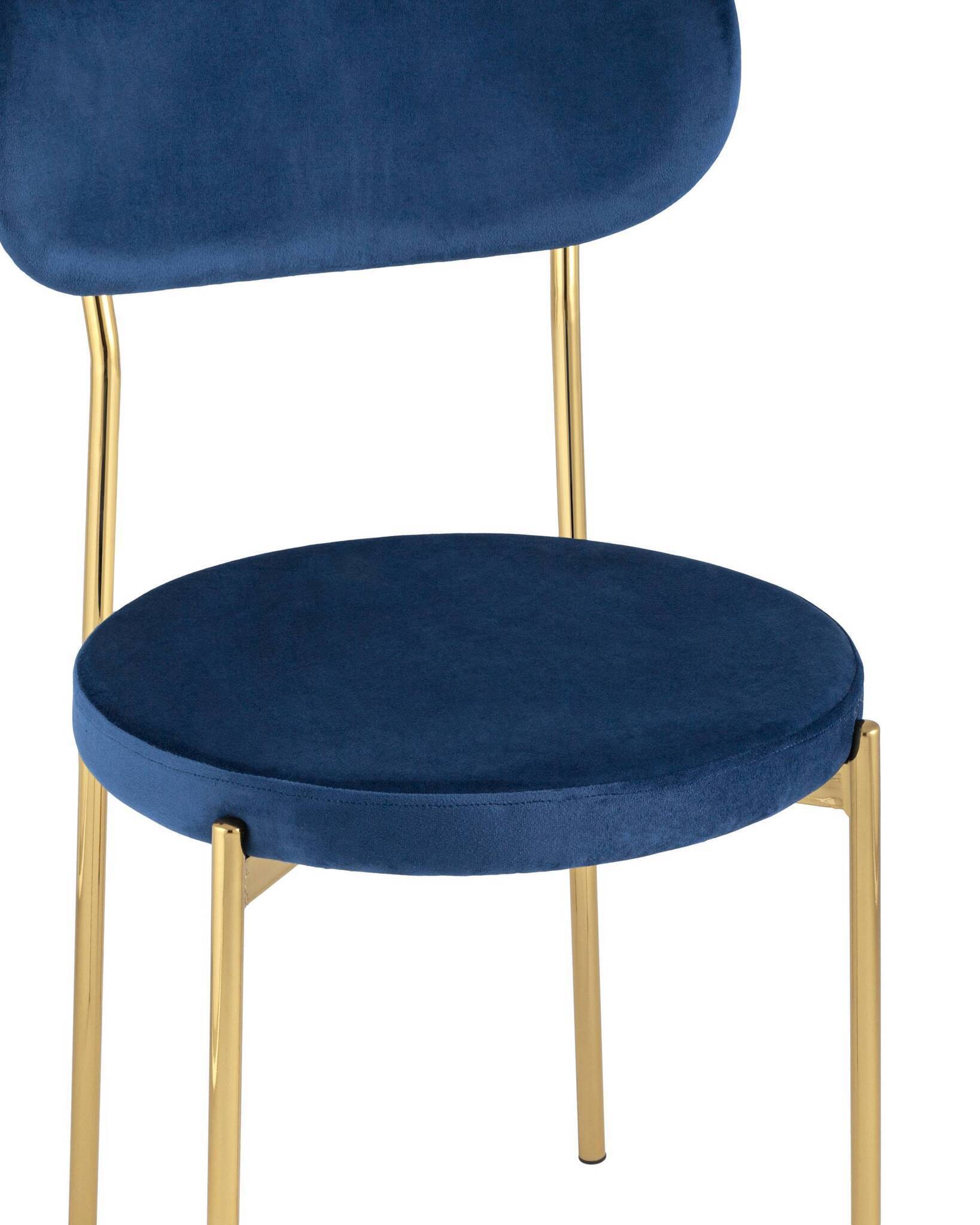 Стул Барбара велюр синий золотые ножки Stool Group