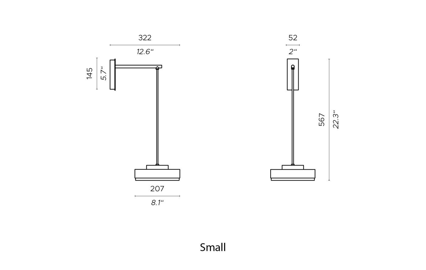 Настенный светильник Contardi Discus AP S black//brass ACAM.004760