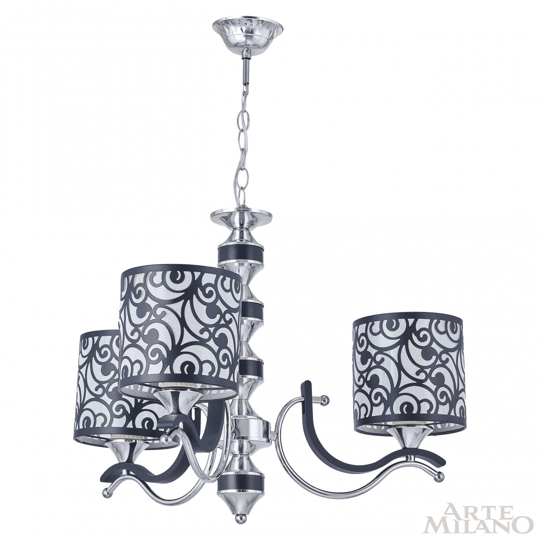 Люстра подвесная с плафонами 304957/3 Bk/Ni Arte Milano