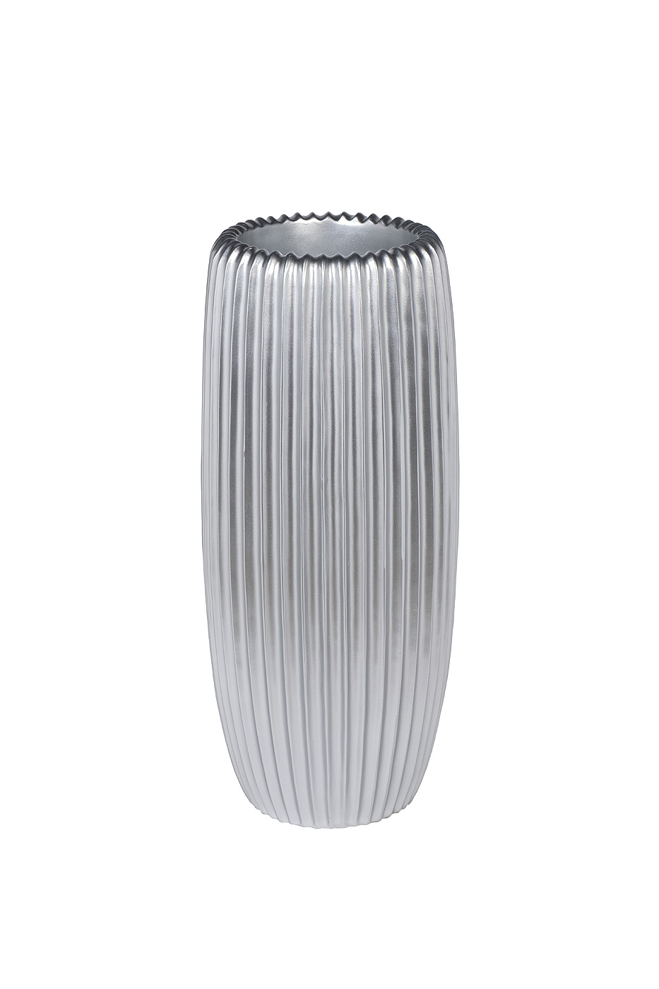 Кашпо серебристое с полосками Garda Decor ZS2062-27SL