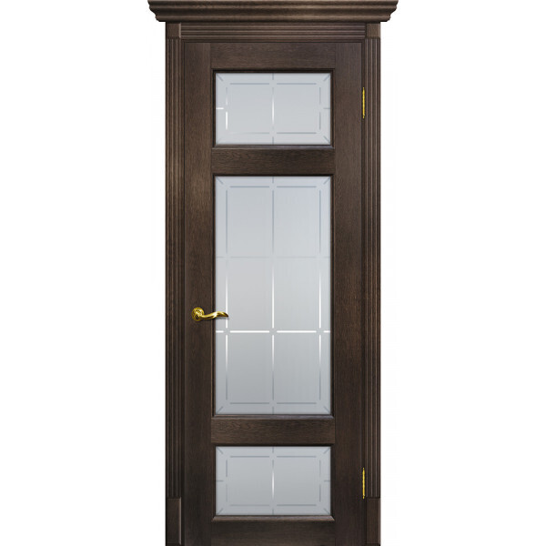 Межкомнатная дверь Graf Тоскана-3 Сатинат с художественным рисунком решетка Фреско (2000 х 700)