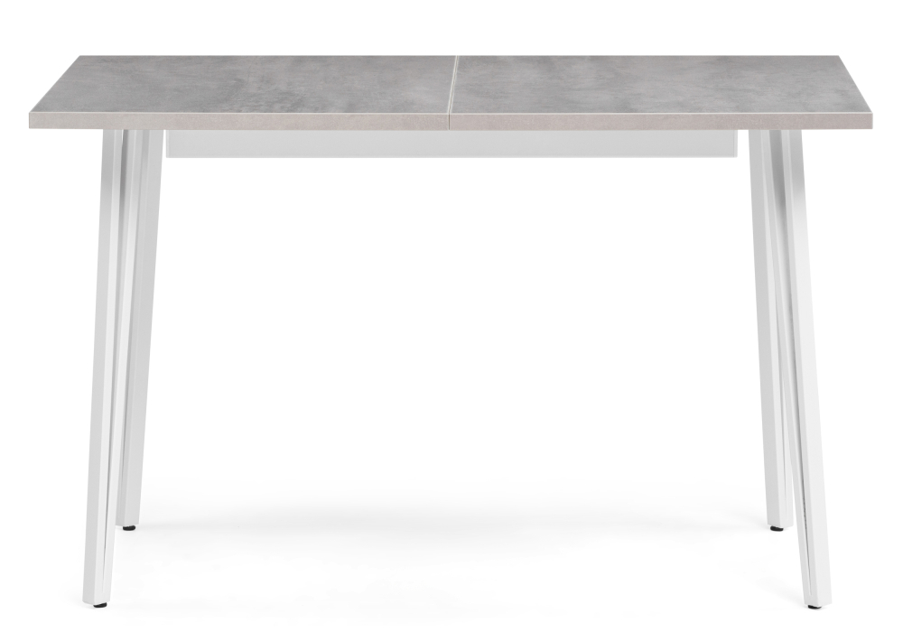 Стол деревянный Woodville Денвер Лофт 120(160)х75х75 25 мм бетон / матовый белый 506945