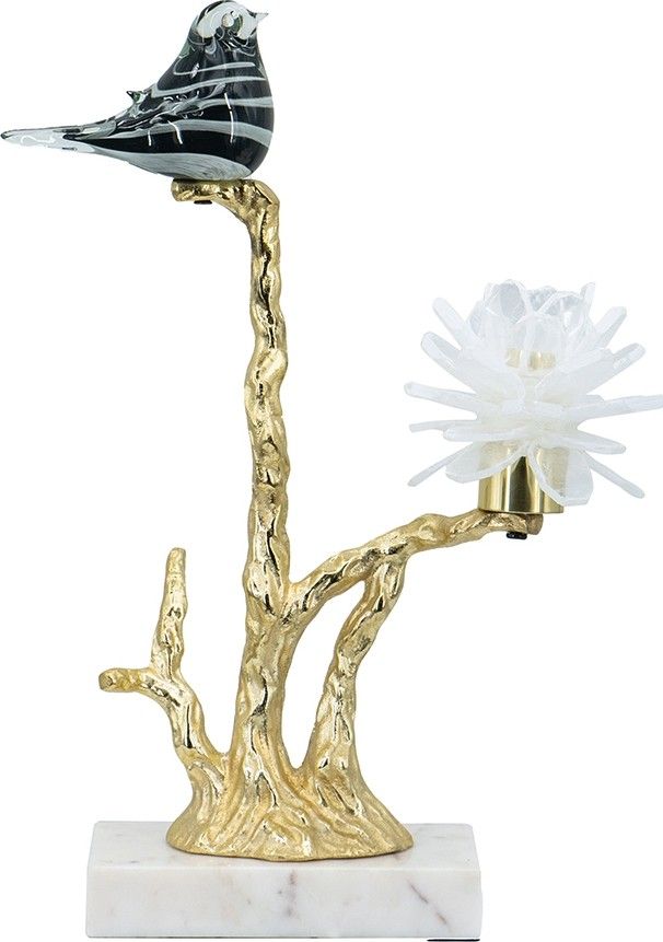 Декор с подсвечником Птичка на ветке Glasar 77749-DS