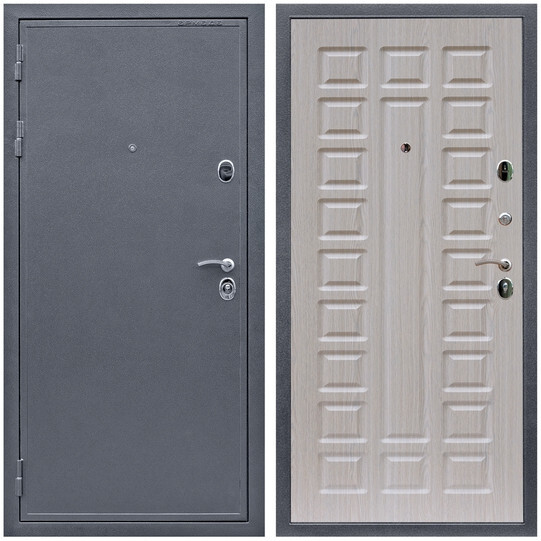 Дверь входная Graf Престиж Антик серебро / МДФ 16 мм ФЛ-183 Сандал белый