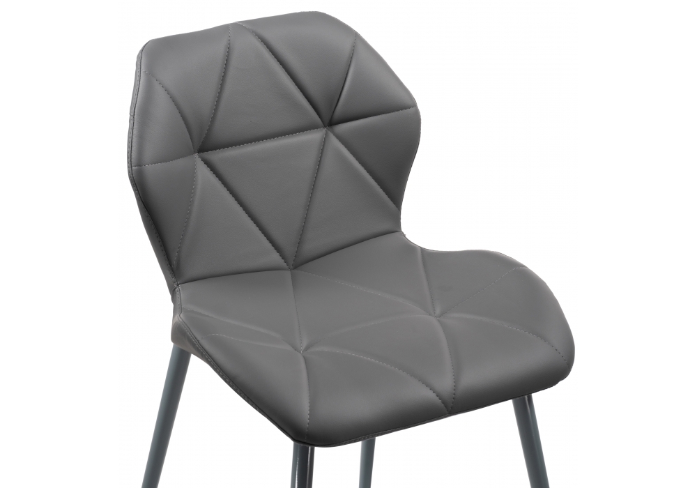 Стул Woodville Вальд экокожа серый / серый глянец 464192