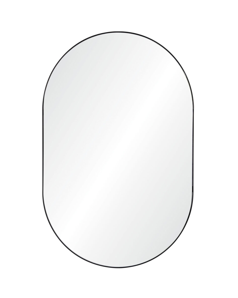Чёрное овальное зеркало Рейли Louvre Home DWM200824PND