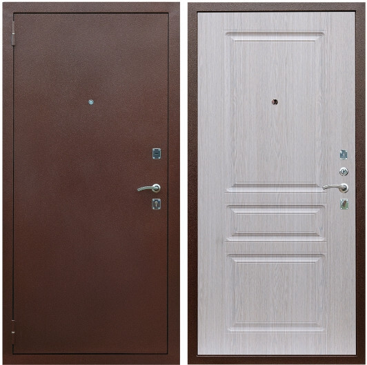 Дверь входная Graf Эконом Антик медь / МДФ 16 мм ФЛ-243 Дуб белёный