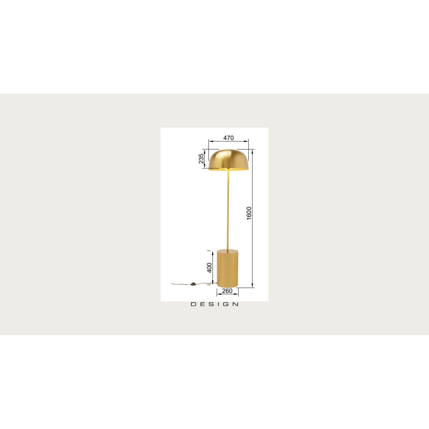 Светильник напольный Loungy Gold 160cm KARE 57569