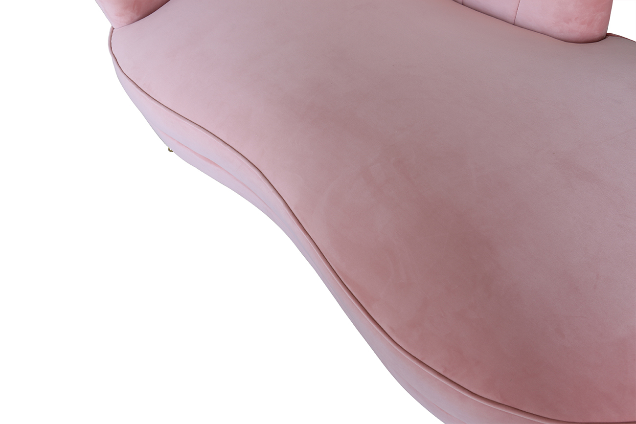 Кушетка-рекамье велюровая светло-розовая Garda Decor 87YY-1895 LPI