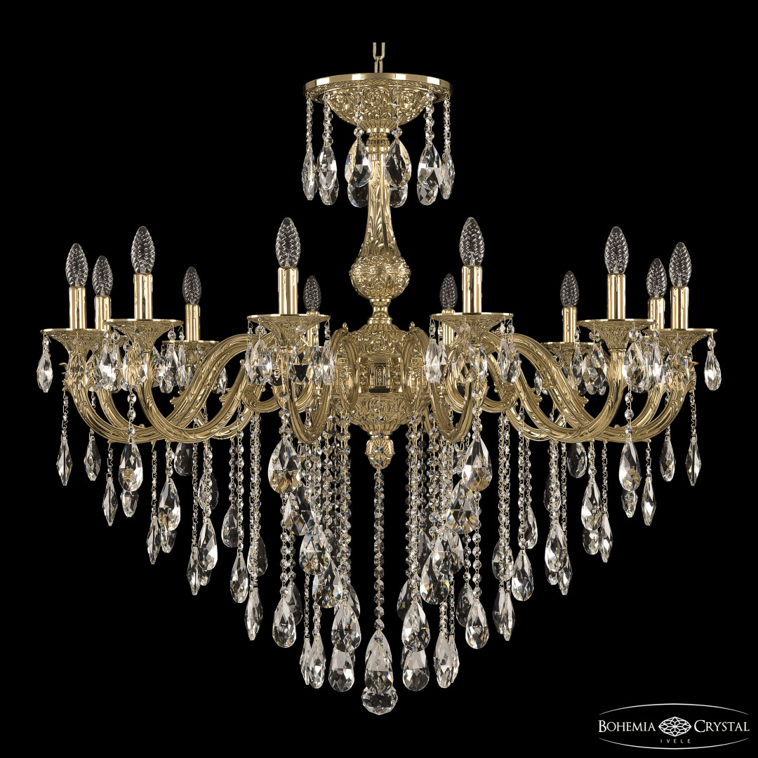 Люстра бронзовая с хрусталём 71101/12/360 B G