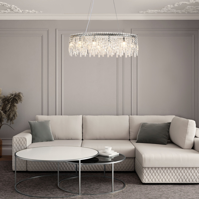 Подвесная люстра Eurosvet 60159/10 хром/хруст Smart